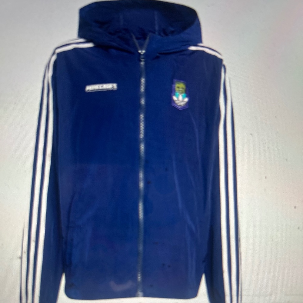 BWT ADIDAS MINECRAFT WINDBREAKER / YOUTH M / 11-12 YEARS OLD